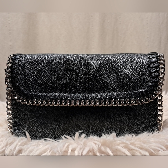 Sondra Roberts Handbags - Sondra Roberts Silver Chain Leather Crossbody Bag